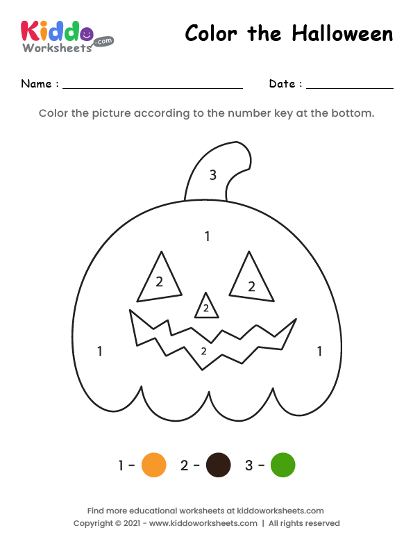 Free Printable Color the Halloween Worksheet - kiddoworksheets