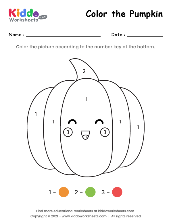 Free Printable Color the Pumpkin Worksheet - kiddoworksheets