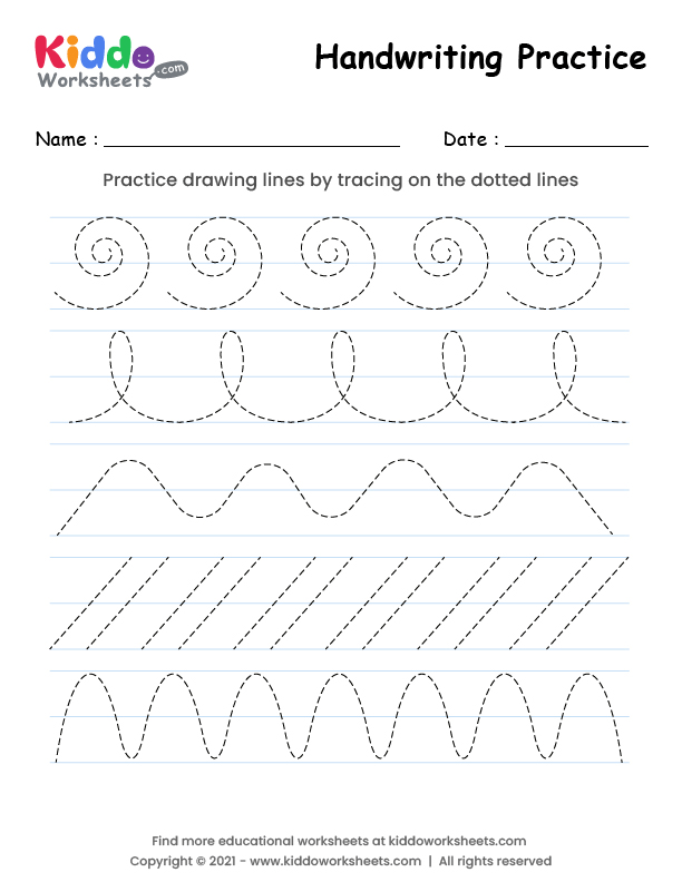 Preschool Handwriting Tracing Paper, Blank Handwriting Tracing Page  Worksheets - MasterBundles