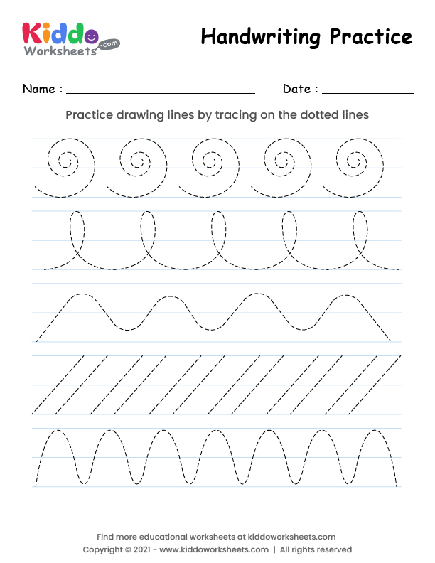 Free Printable Handwriting Practice Tracing Worksheet Kiddoworksheets