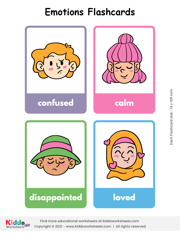 Free Printable Emotions Flashcards Flashcards Kiddoworksheets