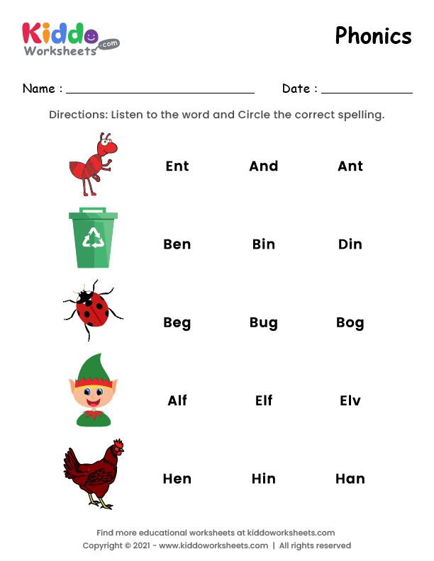 Printable Phonics Worksheet Free Kindergarten English Worksheet For 