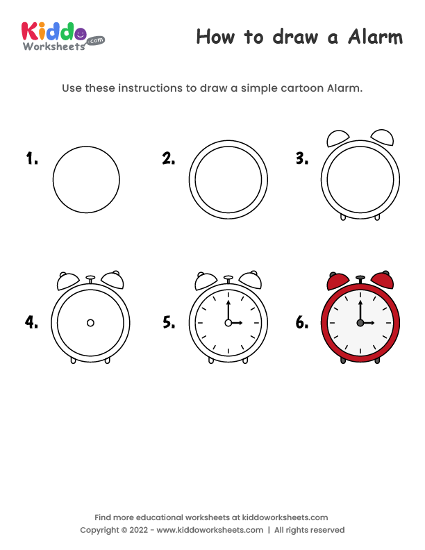 Free Printable Alarm Clock Pdf Coloring Page | Clock drawings, Clock  printable, Clock