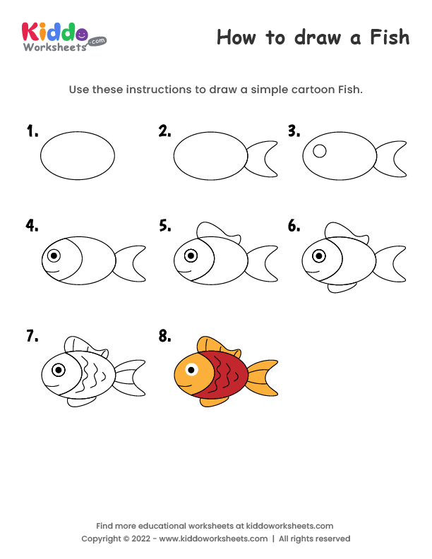 How to draw Fish worksheet