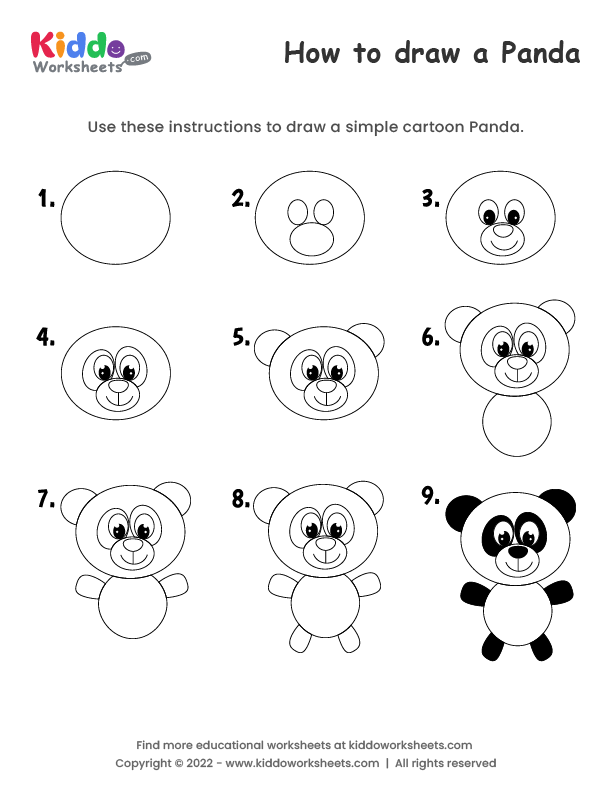 Stylized Giant panda full body drawing. Simple panda bear icon or logo  design. Black and white vector illustration. 9645769 Vector Art at Vecteezy