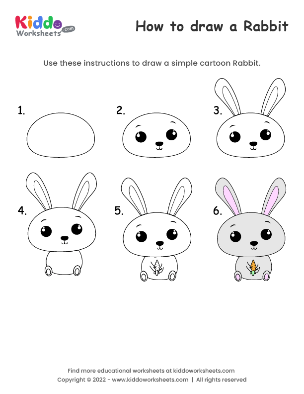 How to draw Rabbit worksheet