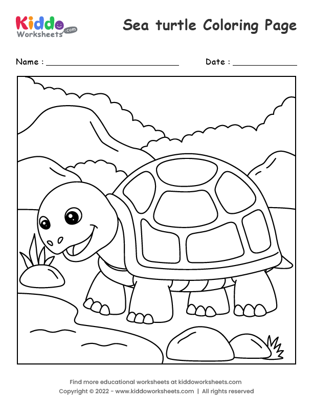 Turtle Coloring Pages - Free Printable Sheets for Kids