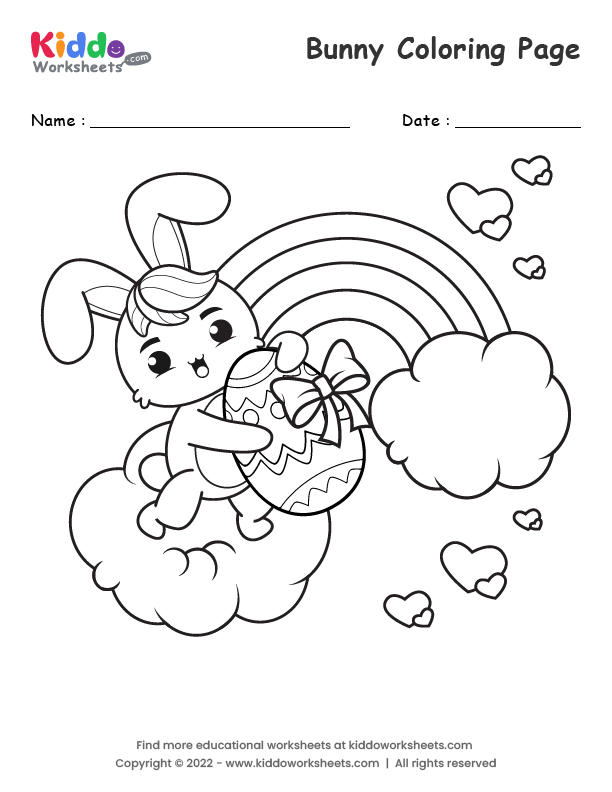 girl easter bunny coloring pages