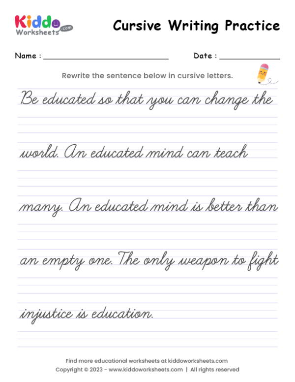 Cursive Writing Worksheet 2