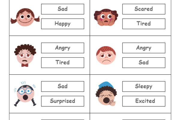 Feelings Vocabulary Worksheet