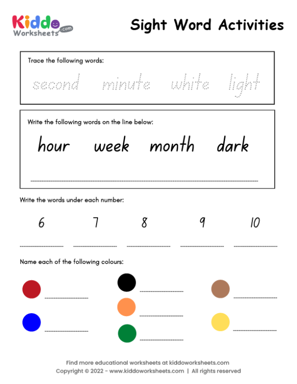 Sight Word Activities 6