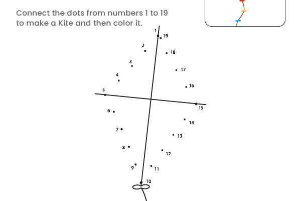 Dot to Dot Kite Worksheet