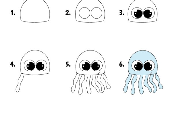 How to draw Jellyfish worksheet