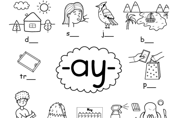 ay digraph worksheet