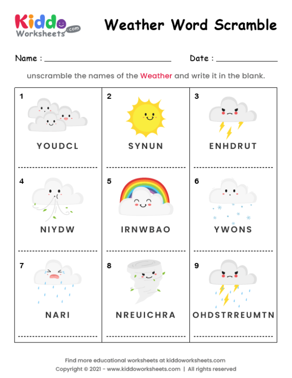 Word Scramble Weather