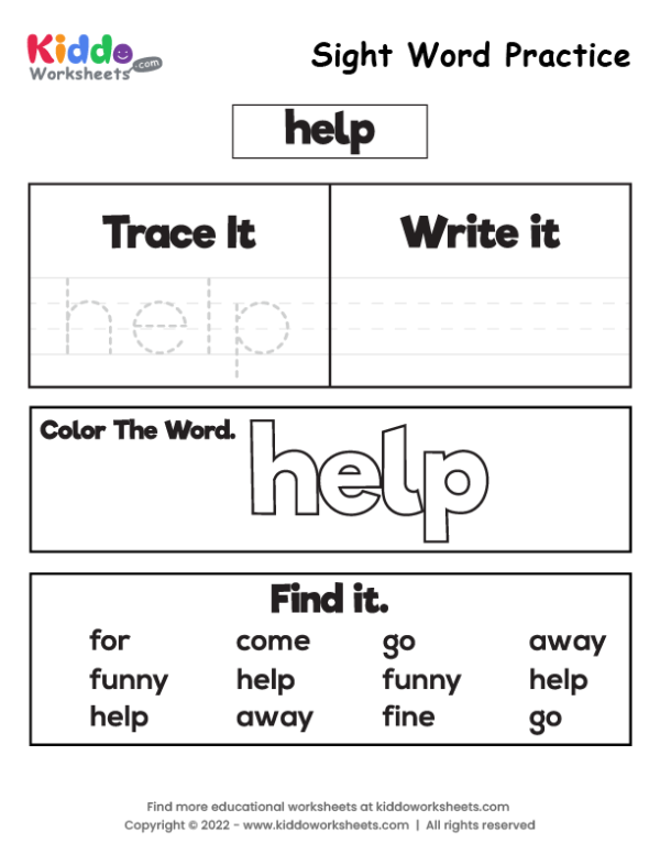 Sight Word Practice help