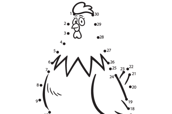 Dot to Dot Hen Worksheet