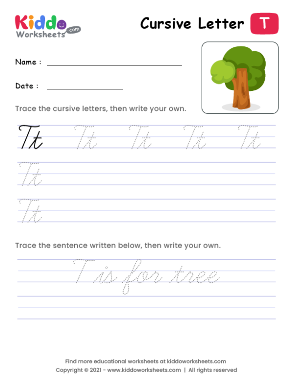 Cursive Writing Letter T