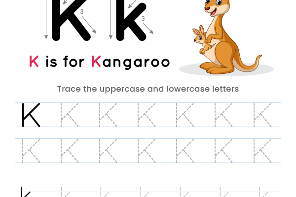 Letter Tracing Alphabet K Worksheet