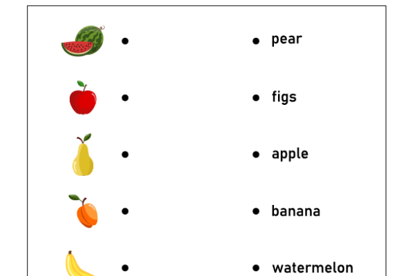 Word to Picture Matching Worksheet 1