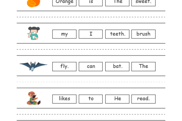 Sentence Building Worksheet