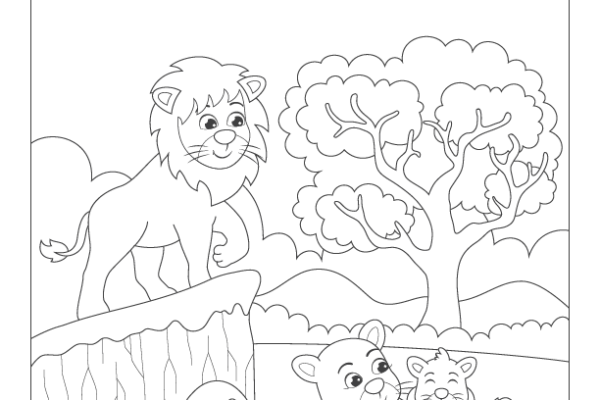 Fill the Color-Lion Worksheet