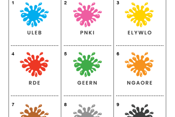 Spelling Word Scramble Colors Worksheet