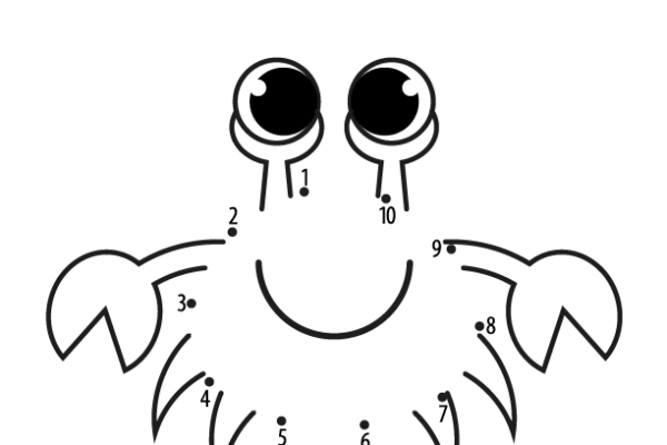 Dot to Dot Crab Worksheet