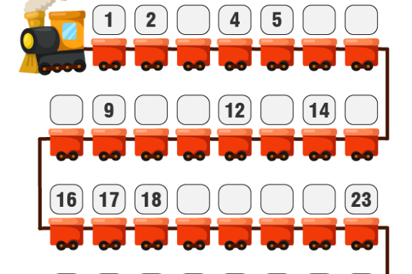 Train Missing Numbers Worksheet 1-31