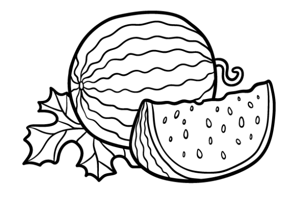 Watermelon coloring page