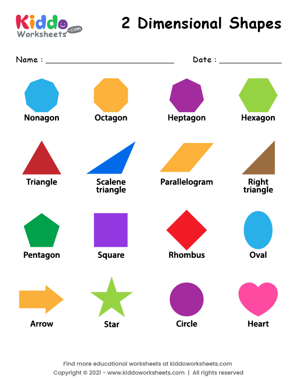 Free Printable Shapes Chart  Printable shapes, Shapes worksheets, Shapes  worksheet kindergarten