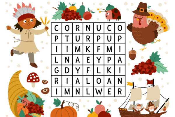 Thanksgiving Word Search