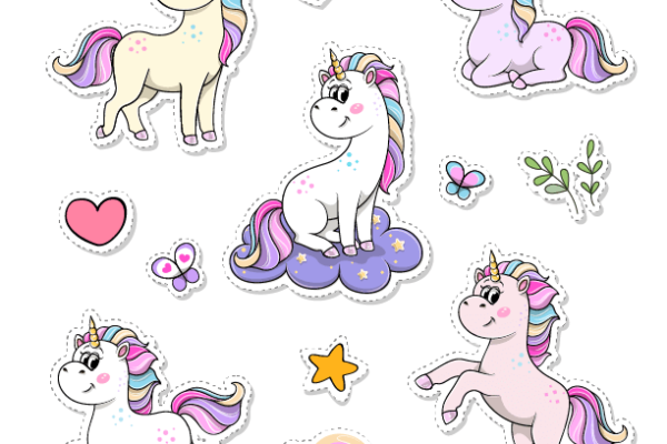 Cartoon Unicorn Stickers