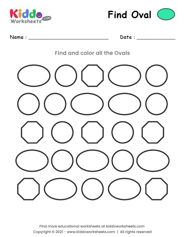 Find Oval Worksheet