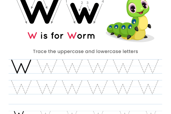 Letter Tracing Alphabet W Worksheet