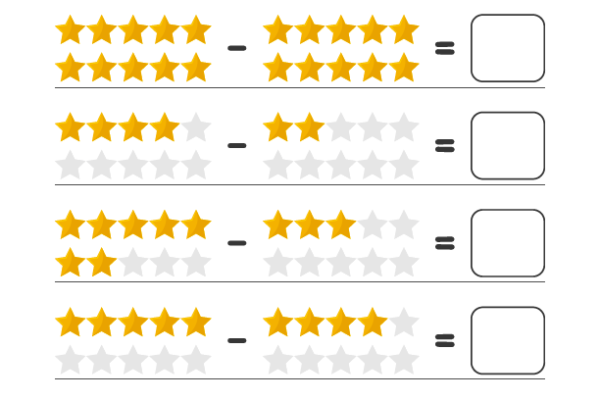 Subtraction Stars Worksheet