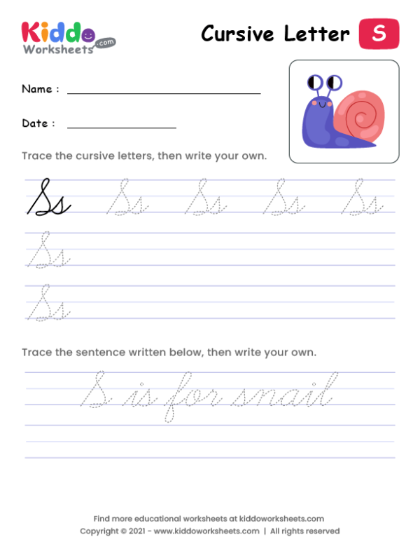 Cursive Writing Letter S