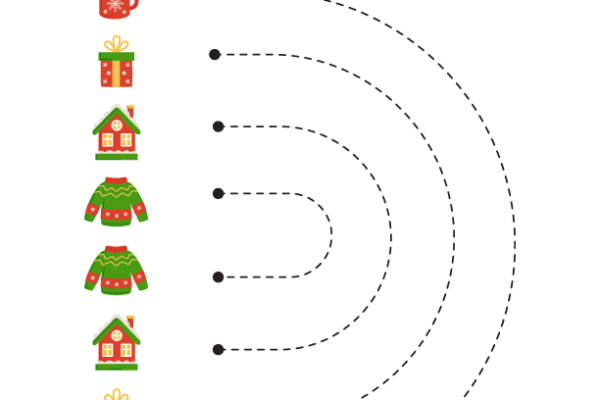 Tracing Lines Christmas Worksheet