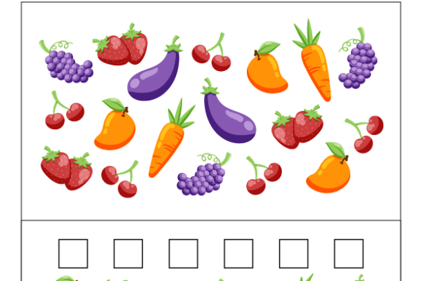 Counting Fruits and Vegetables Worksheet