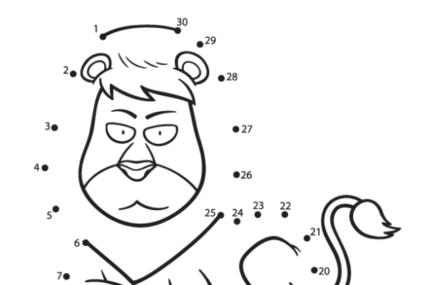 Dot to Dot Lion Worksheet