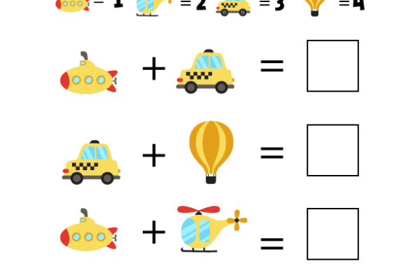 Addition Transportation Worksheet