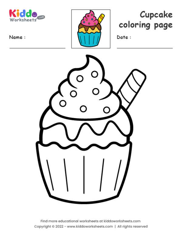 cupcake coloring page