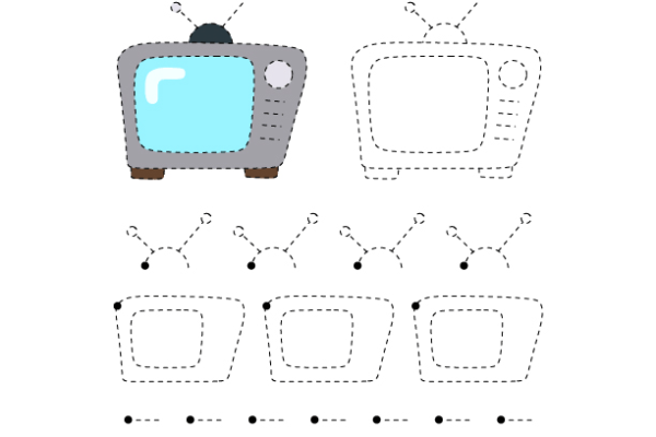 Tracing Lines Television Worksheet