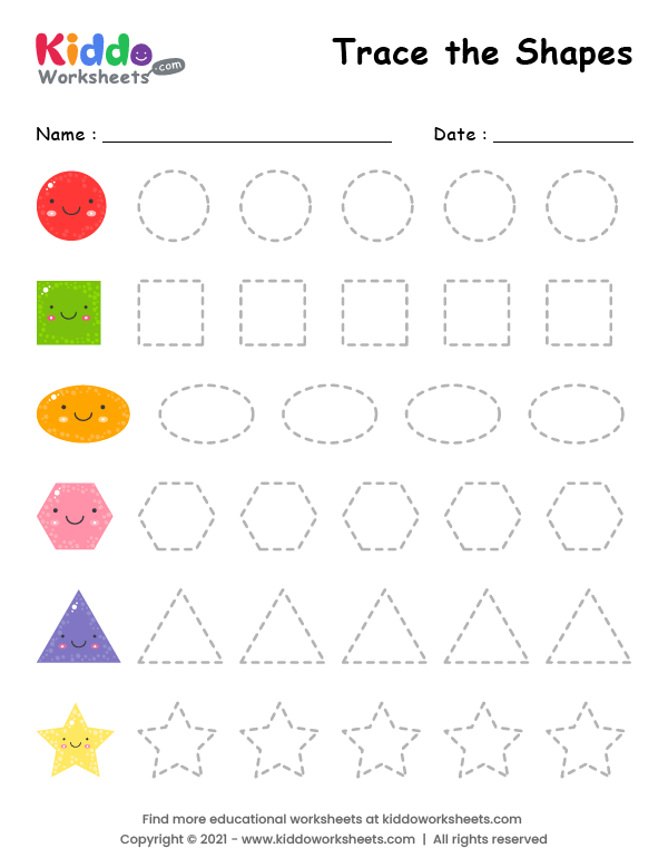 Tracing Shapes Worksheet