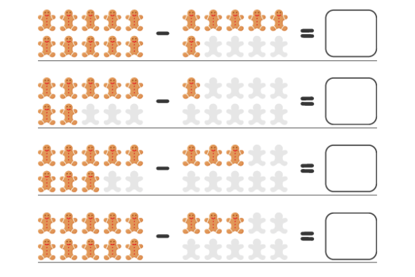 Subtraction Gingerbread Worksheet