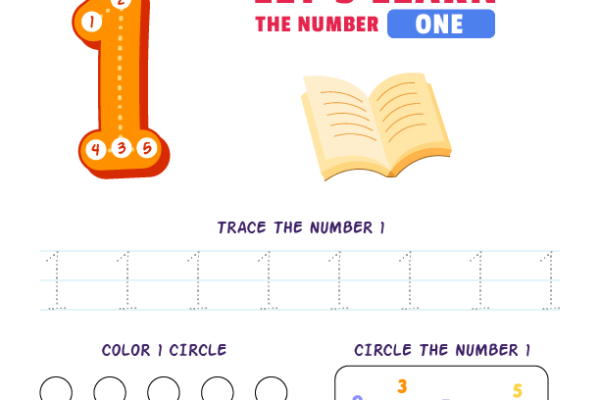 Tracing Number One-1 Worksheet