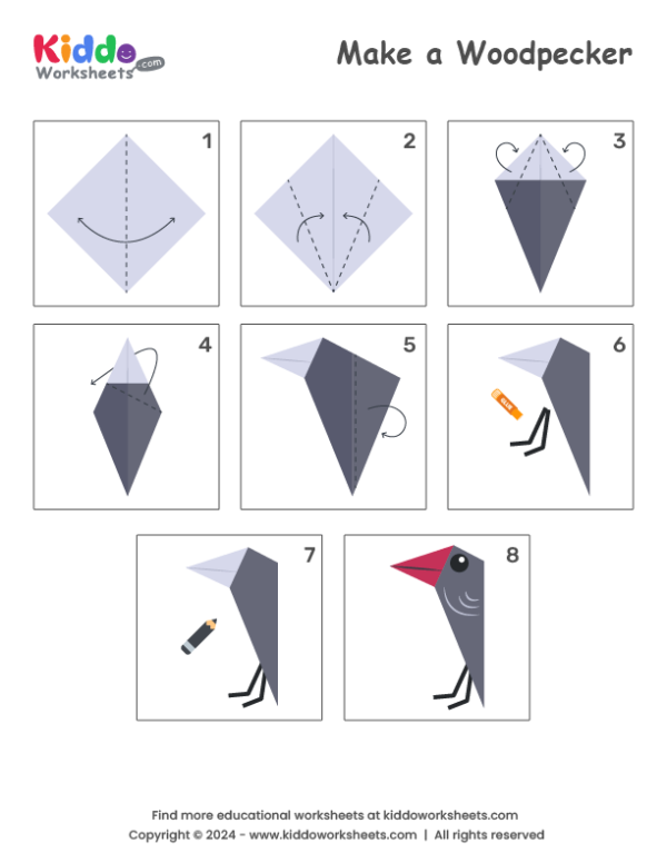 Origami Woodpecker