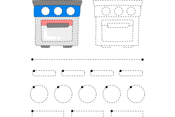 Tracing Lines Oven Worksheet