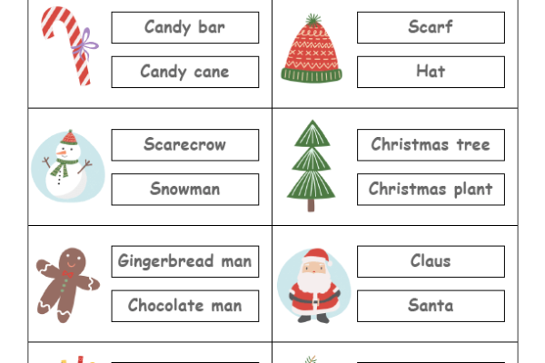 Christmas Vocabulary Worksheet