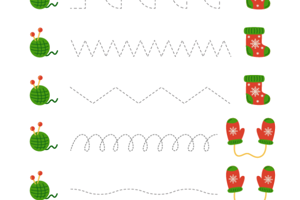 Tracing Lines Winter Worksheet